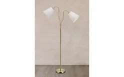 Vardagsrum|Golvläslampor-Markslojd Modena Golvlampa 152cm 2L Mässing/Vit