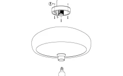 Plafonder < Eglo Mogano Plafond Ø40cm Svart