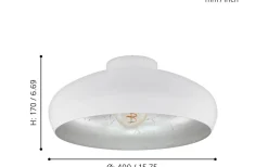 Plafonder-Eglo Mogano Plafond Ø40cm Vit