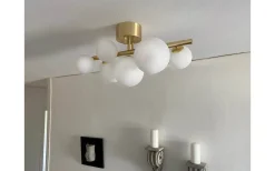 Hall & Trappa|Sovrum-Aneta Molekyl Plafond 58cm Mässing/Vit