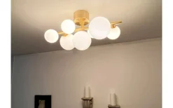 Hall & Trappa|Sovrum-Aneta Molekyl Plafond 58cm Mässing/Vit