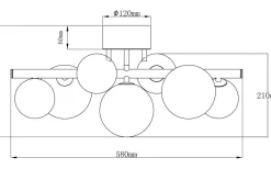 Hall & Trappa|Sovrum-Aneta Molekyl Plafond 58cm Tenn/Vit