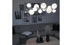 Avlånga Taklampor|Kök & Matplats < Aneta Molekyl Taklampa 85cm Tenn/Vit