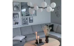 Avlånga Taklampor|Kök & Matplats < Aneta Molekyl Taklampa 85cm Tenn/Vit