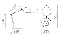 Skrivbordslampor-Rendl Montana Skrivbordslampa 78cm Vit/Svart/Krom