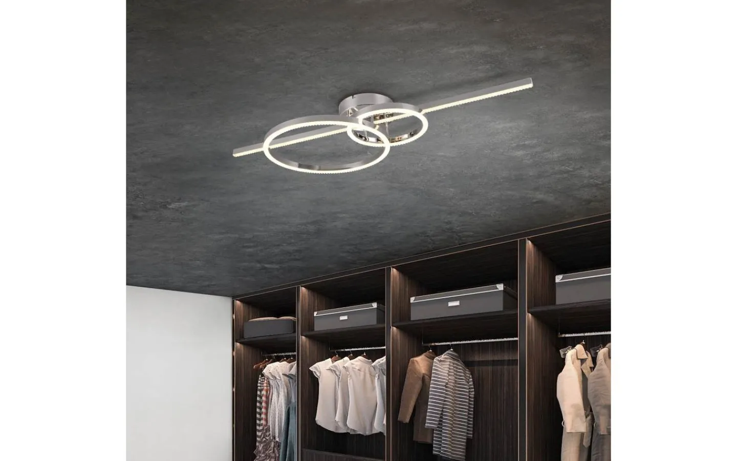 Plafonder-Trio Lighting Montilla Plafond LED krom