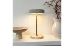 Uppladdningsbara Lampor Inomhus|Bordslampor-Dyberg Larsen Moonlight Uppladdningsbar Bordslampa 28,5cm LED 3000K 2W Beige/Mässing
