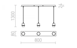 Avlånga Taklampor < Rendl More Taklampa 80cm 3L Matt Nickel