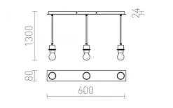 Avlånga Taklampor < Rendl More Taklampa 60cm 3L Matt Nickel