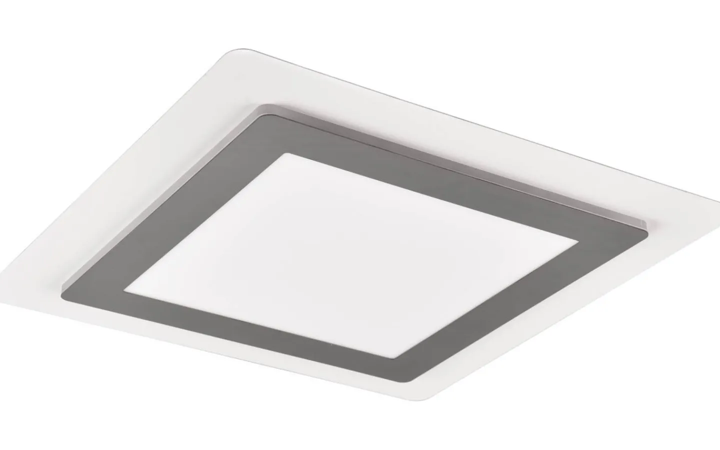 Plafonder-Trio Lighting Morgan Plafond LED 45x45cm vit/borstad stål