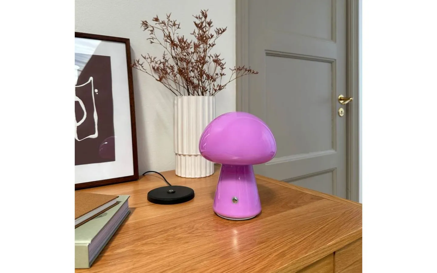Uppladdningsbara Lampor Inomhus < Dyberg Larsen Mushroom Uppladdningsbar Bordslampa 21cm Lila