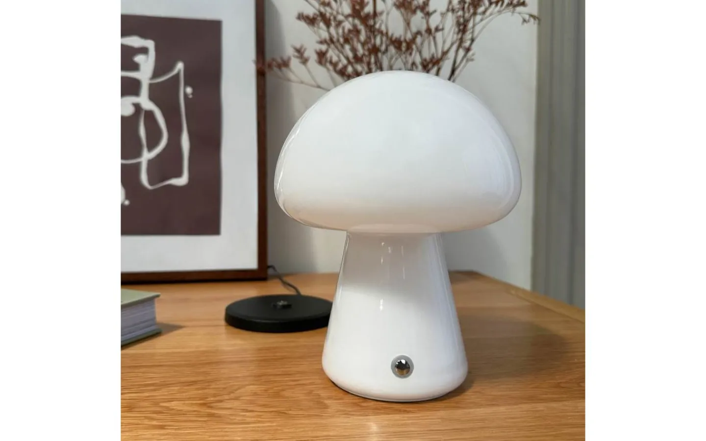 Uppladdningsbara Lampor Inomhus < Dyberg Larsen Mushroom Uppladdningsbar Bordslampa 21cm Vit