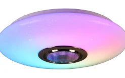 Plafonder-Reality Musica Plafond LED 41cm med Bluetooth-högtalare vitt stjärnljus RGBW