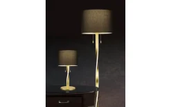 Golvlampor-Trio Lighting Nandor Golvlampa E27 + LED svart/guld