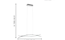 Avlånga Taklampor < Eglo Nevado Taklampa 90cm LED 3000K 3x9W Krom