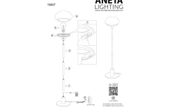 Golvlampor < Aneta New August Golvlampa 140cm Silver/Vit