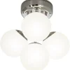 Badrum|Badrumslampor Tak-Aneta Nicosia Plafond 26cm 4L Badrum Krom/Vit IP44
