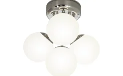 Badrum|Badrumslampor Tak-Aneta Nicosia Plafond 26cm 4L Badrum Krom/Vit IP44