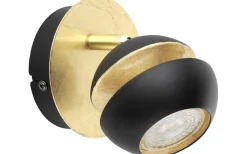 Läslampor-Eglo Nocito Vägglampa LED 3000K 3W Svart/Guld