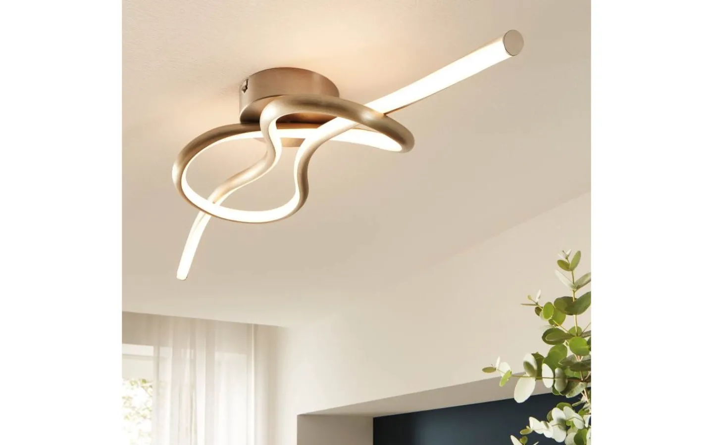 Plafonder < Eglo Novafel Plafond 70cm LED 3000K 13W Nickel