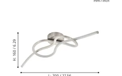 Plafonder < Eglo Novafel Plafond 70cm LED 3000K 13W Nickel