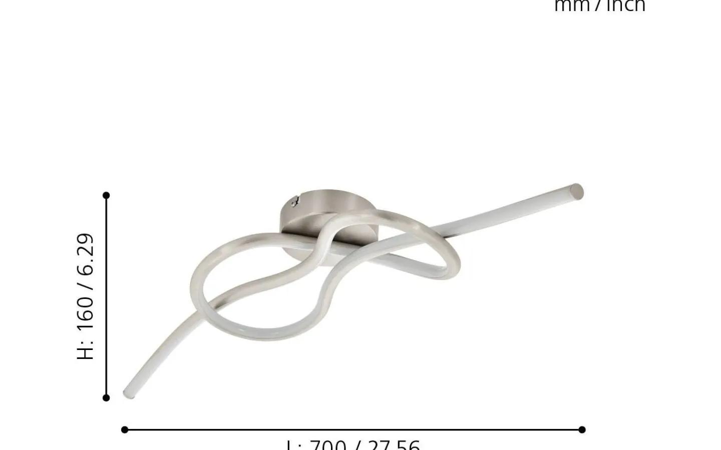 Plafonder < Eglo Novafel Plafond 70cm LED 3000K 13W Nickel