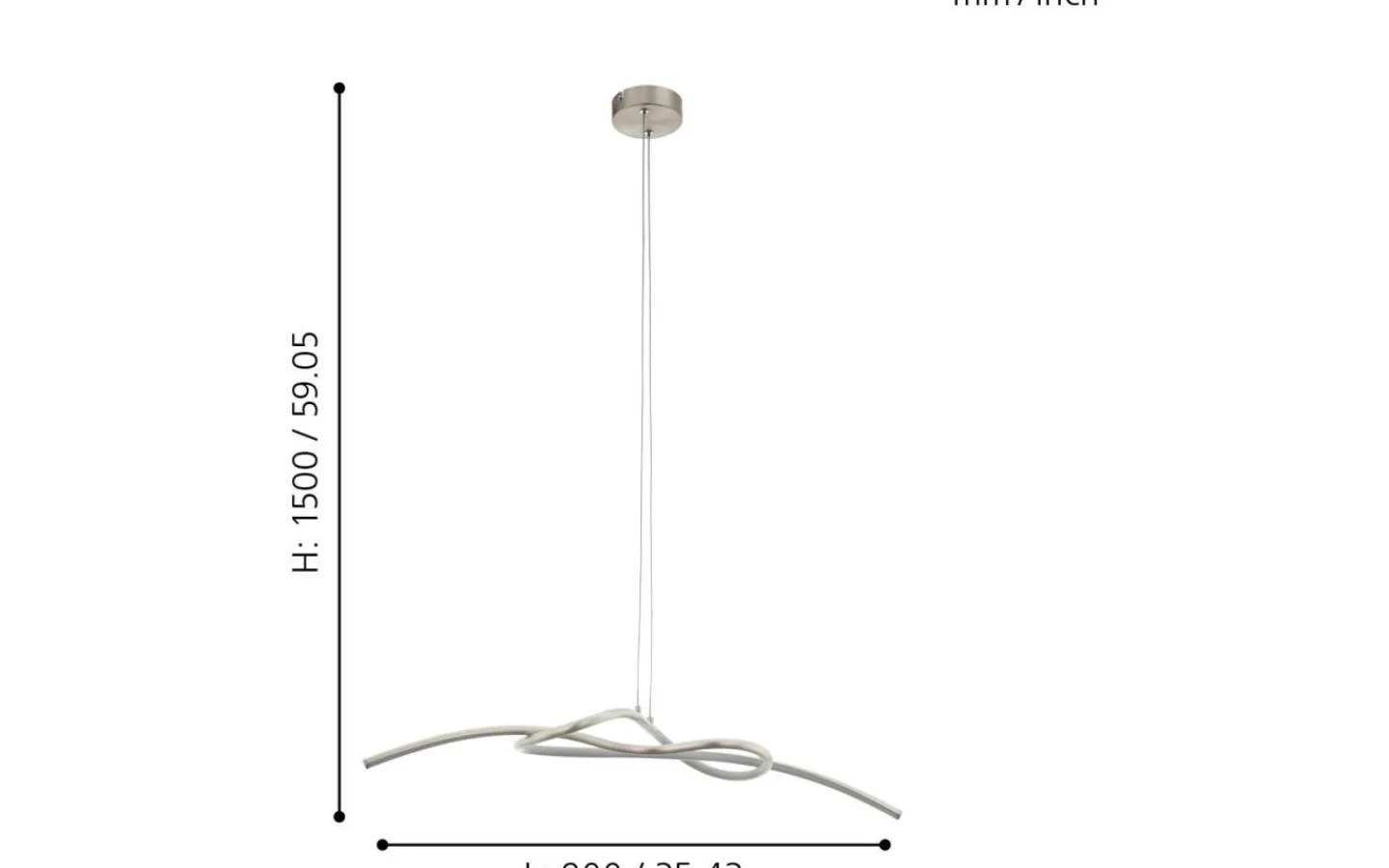 Avlånga Taklampor < Eglo Novafeltria Taklampa 90cm LED 3000K 16W Nickel