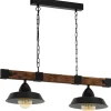 Kök & Matplats|Avlånga Taklampor-Eglo Oldbury Taklampa 86cm 2L Svart/Rustik