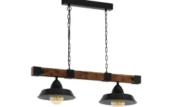 Kök & Matplats|Avlånga Taklampor-Eglo Oldbury Taklampa 86cm 2L Svart/Rustik