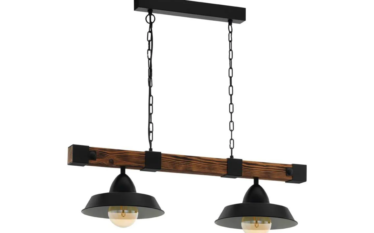 Kök & Matplats|Avlånga Taklampor-Eglo Oldbury Taklampa 86cm 2L Svart/Rustik