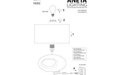 Bordslampor-Aneta Olina Bordslampa 24cm Vit