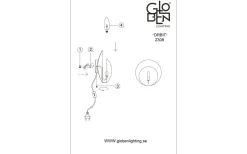 Vardagsrum|Hall & Trappa < Globen Lighting Orbit Vägglampa Guld