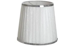 Enfärgade Runda Lampskärmar-Oriva Organza Lampskärm Ø14cm Vit/Krom