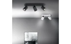 Avlånga Takspotlights|Takspot Med 3 Lampor-Trio Lighting Pago Spotlight 3-delad GU10 mattsvart