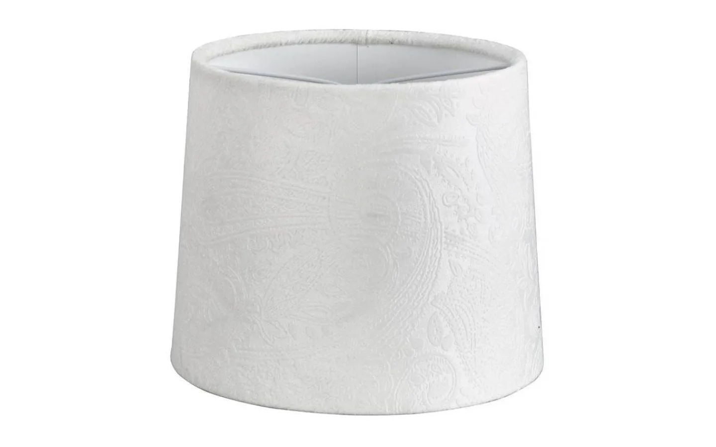 Mönstrade Lampskärmar-Oriva Paisley Lampskärm Ø16cm Sammet Vit