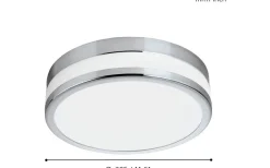 Badrumslampor Tak-Eglo Palermo Plafond 30cm LED 3000K 24W Krom IP44