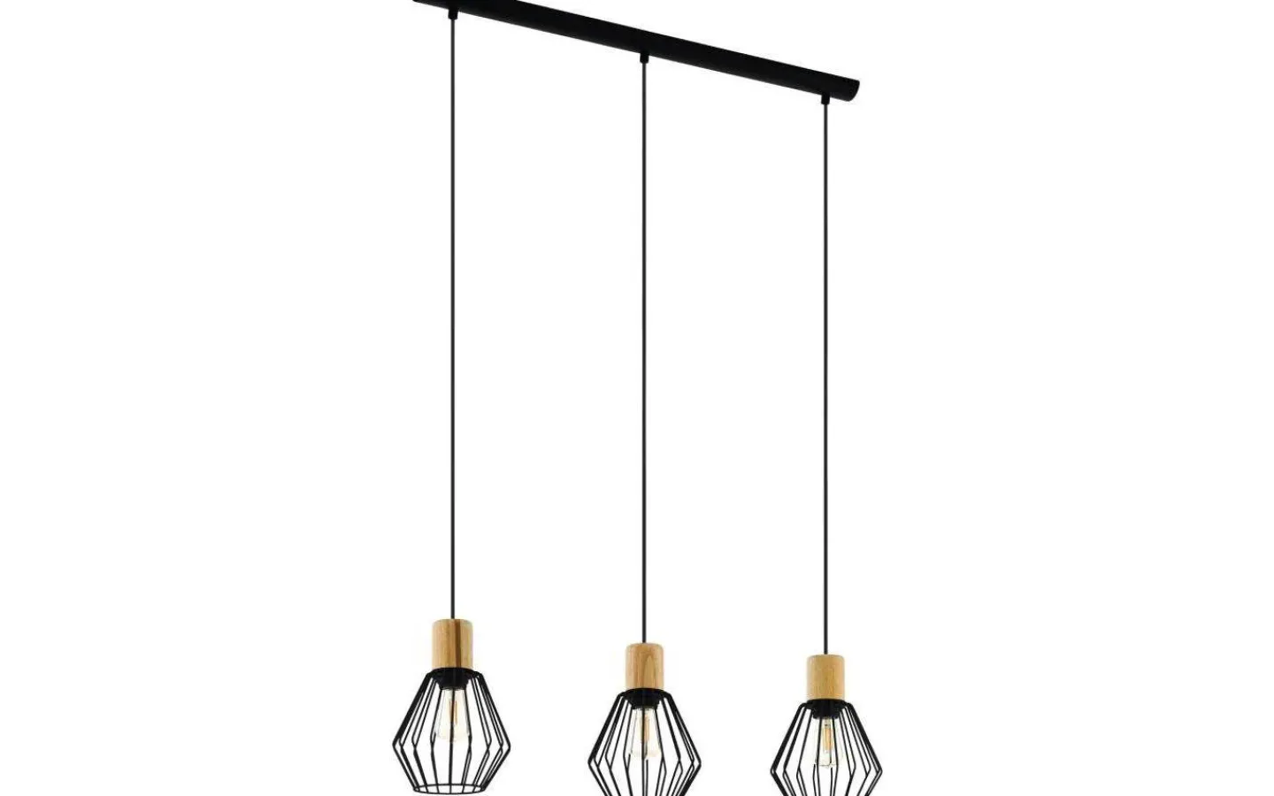 Avlånga Taklampor < Eglo Palmorla Taklampa 76cm 3L Svart/Trä