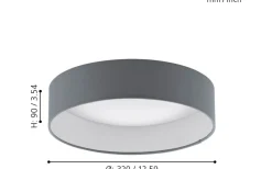 Plafonder-Eglo Palomaro Plafond 32cm LED 3000K 10,8W Grå