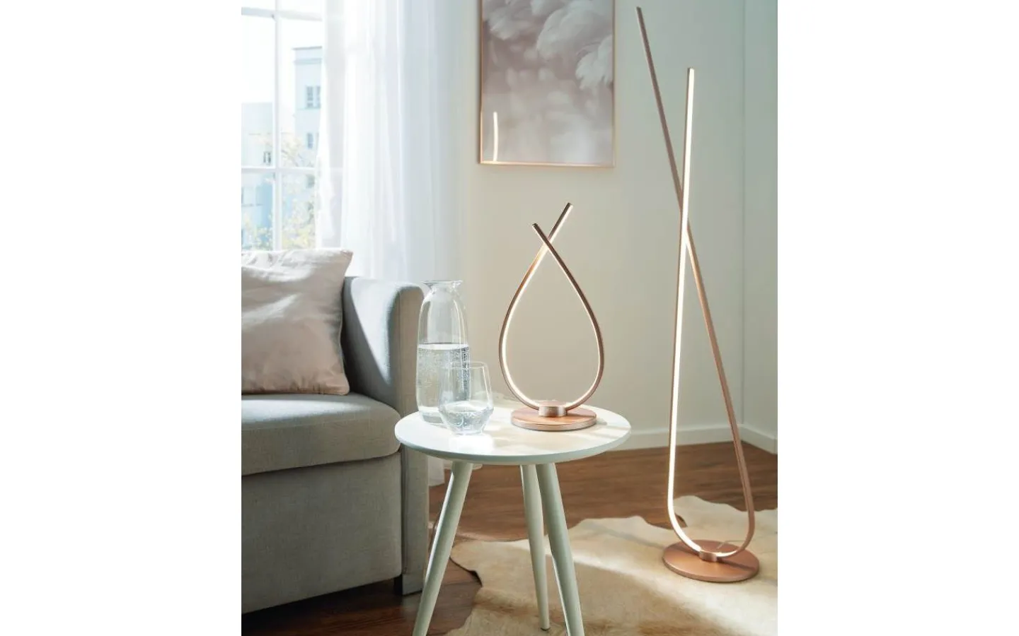 Bordslampor < Eglo Palozza Bordslampa 38cm LED 3000K 8,8W Rosé