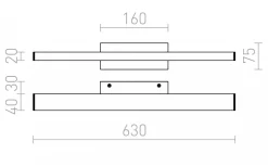 Badrum|Badrumslampor Vägg < Rendl Panon Vägglampa Krom 63cm LED 18W IP44 3000K