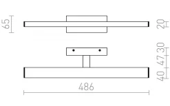 Badrum|Badrumslampor Vägg < Rendl Panon Vägglampa Krom 49cm LED 12W IP44 3000K