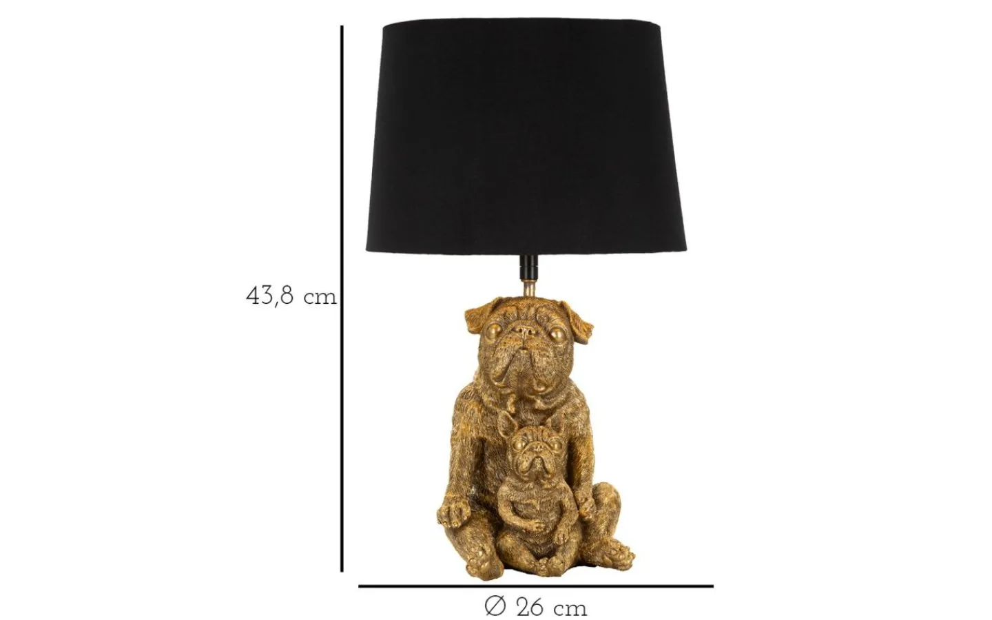 Bordslampor < Mauro Ferretti Paolo Bordslampa Hundar 43,8cm Guld/Svart