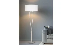 Golvlampor-Trio Lighting Paris II Golvlampa E27 borstat stål