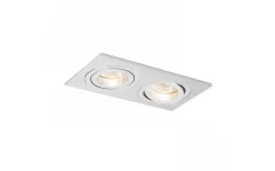 Spotlights Med Utbytbar Ljuskälla < Rendl Pasadena Infälld Spotlight 2xGU10 Borstad Aluminium