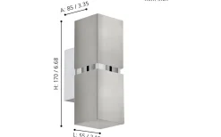 Lampetter < Eglo Passa Vägglampa LED 3000K 2x3W Krom/Nickel