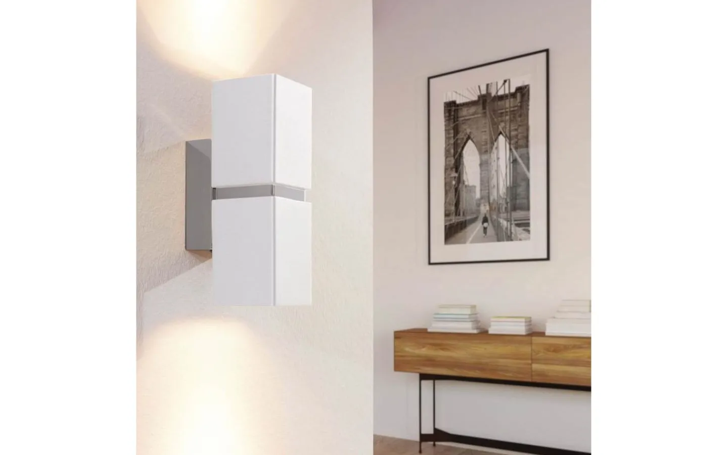 Lampetter < Eglo Passa Vägglampa LED 3000K 2x3W Krom/Vit