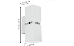 Lampetter < Eglo Passa Vägglampa LED 3000K 2x3W Krom/Vit