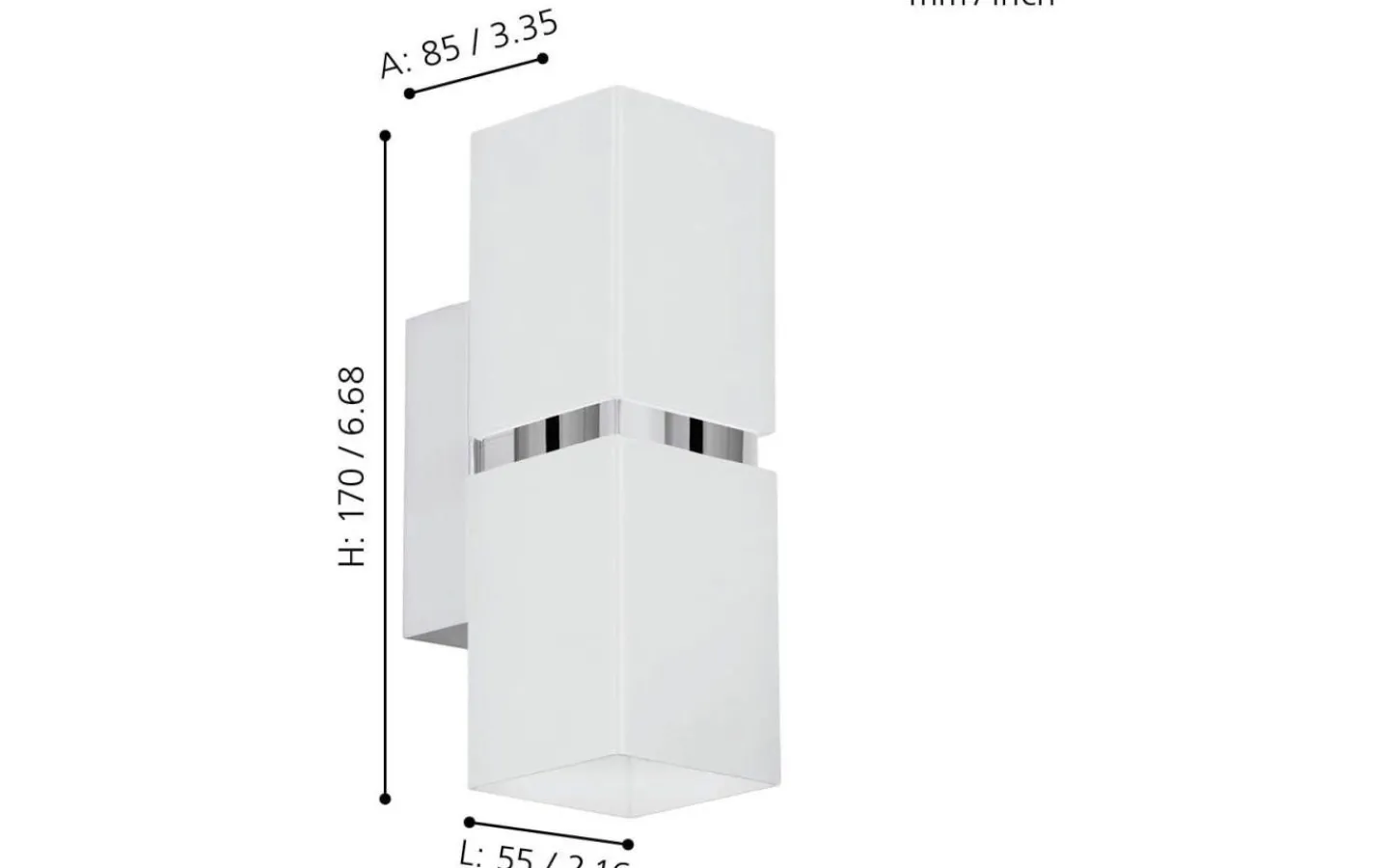 Lampetter < Eglo Passa Vägglampa LED 3000K 2x3W Krom/Vit