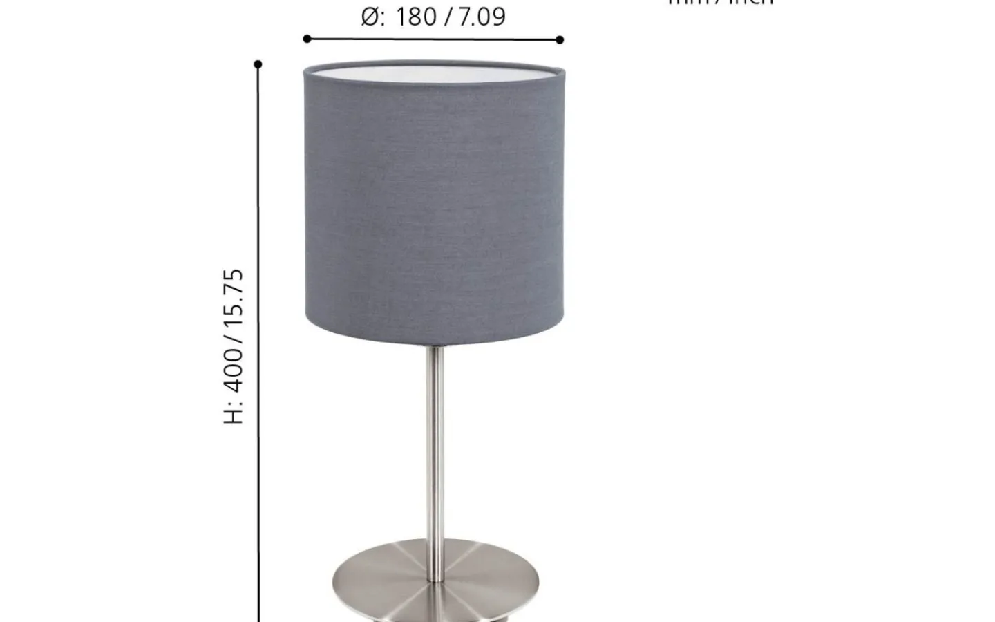 Bordslampor < Eglo Pasteri Bordslampa 40cm Nickel/Grå