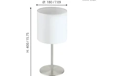 Bordslampor-Eglo Pasteri Bordslampa 40cm Nickel/Vit